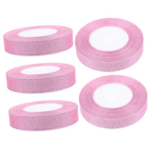 PartyKindom 5 Rollen Geschenkband Breit Pinkes Dekoband für Geschenkverpackung Festliche DIY Bänder Wiederverwendbar Vielseitig für Shower Party und Winterdekoration PartyKindom 5 Rollen Geschenkband Breit Pinkes Dekoband für Geschenkverpackung Festliche DIY Bänder Wiederverwendbar Vielseitig für Shower Party und Winterdekoration von PartyKindom