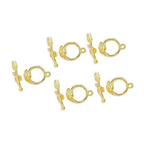 PartyKindom 5 Sätze Ot Knebelverschluss Metallverbinder für Halsketten Schmuck DIY Roségoldfarbene T Bar Verschlüsse Leichte Kompakte Kettenverschlüsse für Armband und Halskettenherstellung von PartyKindom