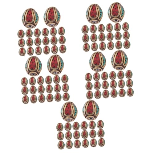 PartyKindom 5 Sätze Tibetische Spacer Perlen Messing Mit Türkis Handgemachte Buddha Perlen Für Diy Schmuckherstellung Für Armbänder Und 20 Stück * 5 von PartyKindom