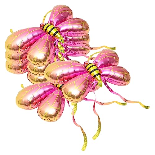PartyKindom 5 Stück Flügel Ballons hühner kinderknallzeug große luftballons toy Ballonblasmaschine Ballonstraußständer Kostümflügelballon Flügel für Partyballons Aluminiumfolie Rosa von PartyKindom