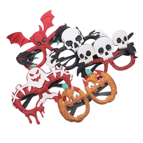 PartyKindom 5 Stück Halloween dekorative Brille Gruselige Brille Glitzerbrillen Kürbis-Sonnenbrille Fledermauskostümbrille glitzernde Partybrille Kürbisbrille das Haustier von PartyKindom