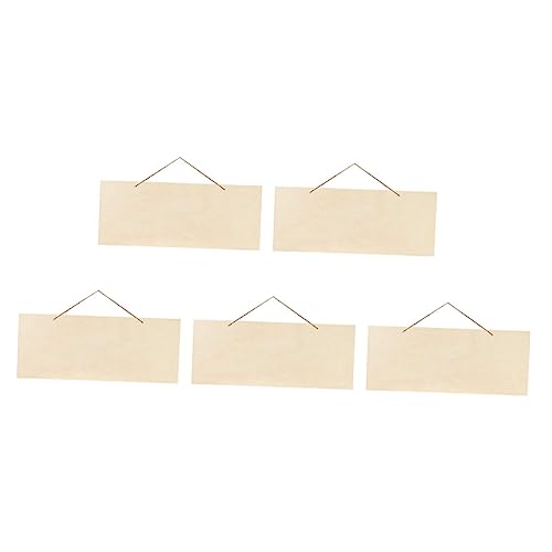 PartyKindom 5 Stück Holzschild Set Unbehandelte Holzplatten zum Basteln mit Juteseilen für DIY Deko Beschriftungen und Kreative Projekte für Hochzeiten Bars und Cafés von PartyKindom