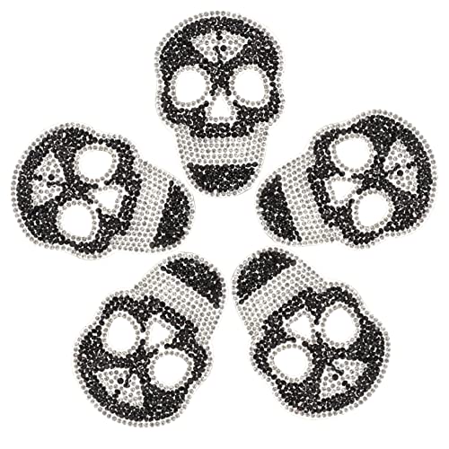 PartyKindom 5 Stück Hot-Bohr-Patch -Applikation Flecken -Kleidungspatch Strass- -Aufnäher bestickt Bügelbilder Halloween-Skelettschädel Aufkleber Schwarz PartyKindom 5 Stück Hot-Bohr-Patch -Applikation Flecken -Kleidungspatch Strass- -Aufnäher bestickt Bügelbilder Halloween-Skelettschädel Aufkleber Schwarz von PartyKindom