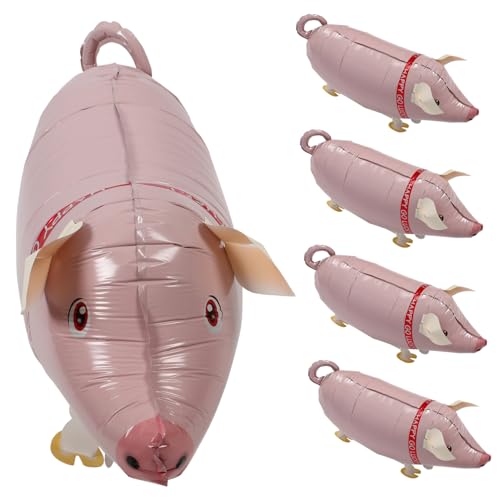 PartyKindom 5 Stück Inflatable Pig Ballon Rosa Folienballons für Kindergeburtstagsfeiern Party Deko und Spielaktivitäten für Rollenspiele und Gruppenspiele von PartyKindom