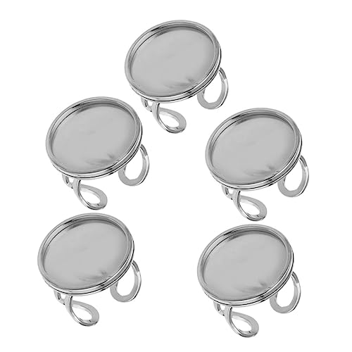 PartyKindom 5 Stück Ringbasis Verstellbare DIY Finger Ringe Runde Blanko Ringe für Schmuckherstellung Innendurchmesser für Bastelprojekte von PartyKindom