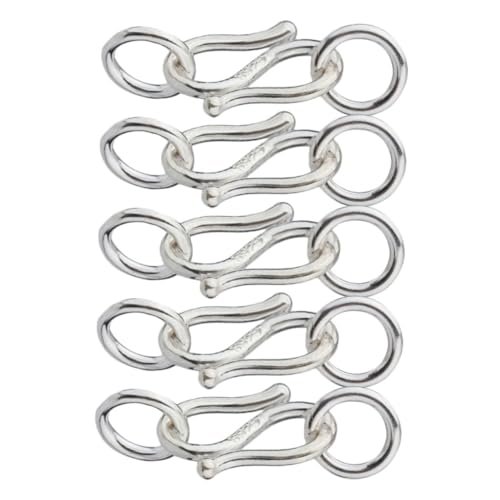 PartyKindom 5 Stück S Haken Schmuckverschluss Silber mit Löchern für DIY Armbänder und Langlebig und Rostfrei für Schmuckgestaltung von PartyKindom