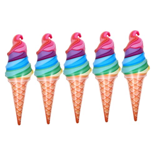 PartyKindom 5 Stück Teiliges Aufblasbares Eiscreme aus PVC Wiederverwendbare Party Deko für Innen und Außen Große Eiscreme Luftballons Geeignet für Geburtstagsfeiern und Hochzeiten von PartyKindom