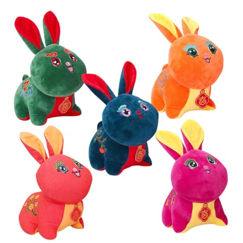 PartyKindom 5 Stück Teiliges Bunte Stehende Kaninchen Maskottchen Plüschtiere Weiche Kuscheldekoration Niedliche Häschenfiguren für Frühlingsfest und Wohnraumgestaltung PartyKindom 5 Stück Teiliges Bunte Stehende Kaninchen Maskottchen Plüschtiere Weiche Kuscheldekoration Niedliche Häschenfiguren für Frühlingsfest und Wohnraumgestaltung von PartyKindom