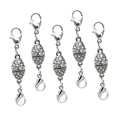 PartyKindom 5 Stück Teiliges Olivenförmiger Magnetverschluss Lobster Karabinerverschluss Silber DIY Schmuckzubehör für Armband Halskette Kreative Schmuckherstellung PartyKindom 5 Stück Teiliges Olivenförmiger Magnetverschluss Lobster Karabinerverschluss Silber DIY Schmuckzubehör für Armband Halskette Kreative Schmuckherstellung von PartyKindom