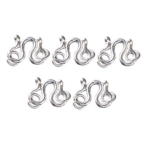 PartyKindom 5 Stück Teiliges S Haken Verschlüsse aus Silber für Schmuckherstellung Langlebiger Schmuckverschluss für Armbänder und Freundschaftsarmbänder Leichtes Design zum Basteln und von PartyKindom