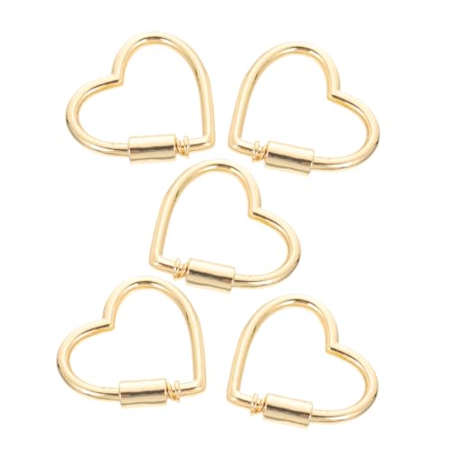 PartyKindom 5 Stück Teiliges Schmuckverschluss Herzform für Armbänder und DIY Bastelzubehör Langlebig Goldfarben von PartyKindom