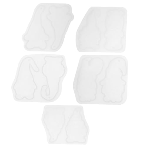 PartyKindom 5 Stück Teiliges Silikon Gießformen Weihnachtsmann Anhänger DIY Resin Form für Detailreiche Weihnachtsdekoration Flexible und Langlebige Schmuckform für Kreative Handwerksprojekte von PartyKindom