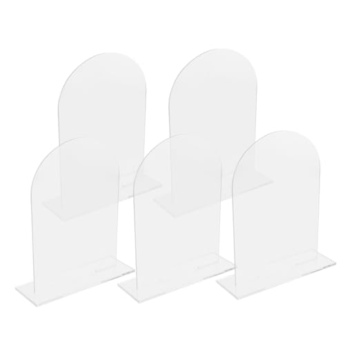 PartyKindom 5 Stück Teiliges Tischkartenhalter Transparente Halbrunde Blanko Schilder mit Stabilem Sockel Hochzeitstisch Dekoration für Party Restaurant und Event Sichere Acrylmaterialien von PartyKindom