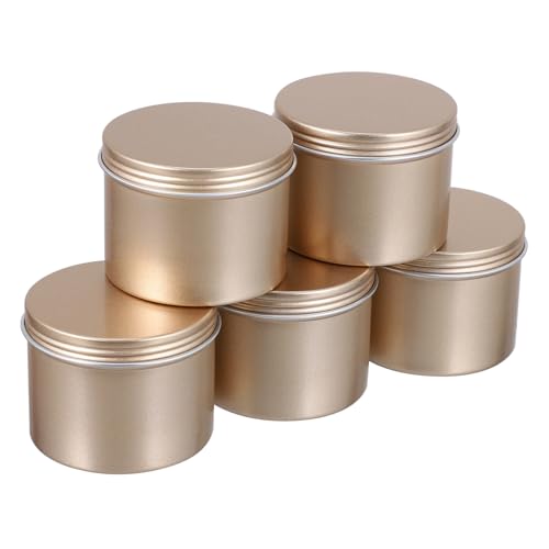 PartyKindom 5 Stück Teiliges Weihnachts Metalldosen Leere Kerzendosen mit Weitem Mund Auslaufsichere Alu Dosen für DIY Kerzen Süßigkeiten Tee und Bastelbedarf Kompakt und Vielseitig von PartyKindom