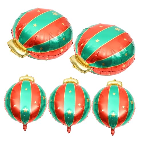 PartyKindom 5 Stück Teiliges Weihnachts Party Folienballon aus Aluminiumfolie Langlebig und Reißfest Vielseitige Weihnachtsdekoration für Wand Fenster und Luft für Fest und Geburtstagsfeiern von PartyKindom