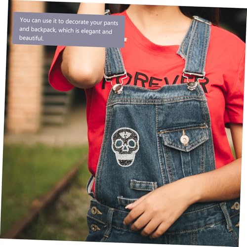 PartyKindom 5 Stück Totenkopf Bügelbild Patches mit Strasssteinen Hautfreundliche Langlebige Rückenflicken für Kleidung und DIY Dekoration Leicht Kompakt für Jacken Schuhe Taschen PartyKindom 5 Stück Totenkopf Bügelbild Patches mit Strasssteinen Hautfreundliche Langlebige Rückenflicken für Kleidung und DIY Dekoration Leicht Kompakt für Jacken Schuhe Taschen von PartyKindom