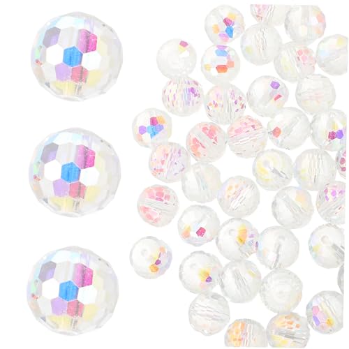 PartyKindom 50 Stück Facettierte Ab Kristallperlen für Diy Schmuckherstellung Bastelzubehör für Armbänder und Ohrringe von PartyKindom