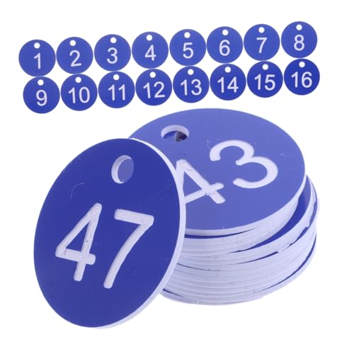PartyKindom 50 Stück Farbige Wasserdichte Nummernmarker Wiederverwendbare Id Tags mit Loch für Schlüsselsysteme Schließfächer Equipment Kodierung von PartyKindom