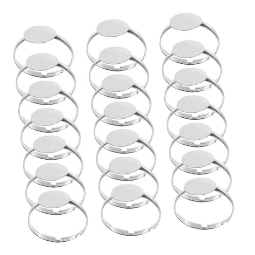 PartyKindom 50 Stück Flache Runde Pad Ringe für Schmuckherstellung Diy Leere Ringe für Projekte Robuster Halter für Edelsteine Langlebig von PartyKindom