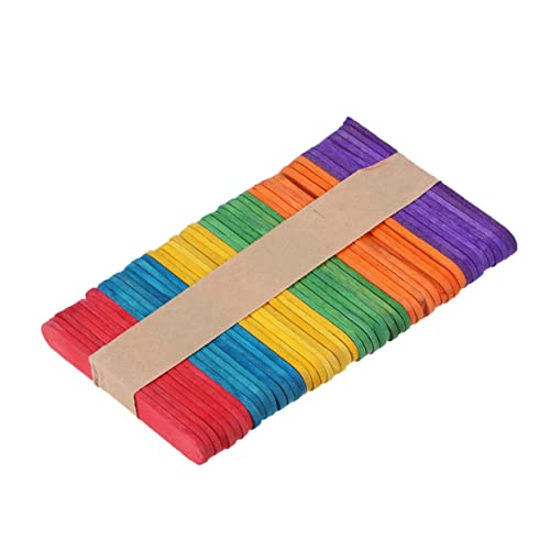PartyKindom 50 Stück Holzbrettmodellmaterial Eiscreme Mini- Am Stiel Stäbchen Mit Behandeln Stöcke Bastelstäbchen, Eisstiele Klebt Eisstiele Zum Basteln Für Eisstange Hölzern von PartyKindom