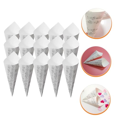 PartyKindom 50 Stück Mini Papierblütenkegel aus Kraftpapier mit Notenmuster Kleine Blumenhalter für Hochzeitsdeko Partybedarf Vielseitig für Blütenblätter Konfetti Geeignet PartyKindom 50 Stück Mini Papierblütenkegel aus Kraftpapier mit Notenmuster Kleine Blumenhalter für Hochzeitsdeko Partybedarf Vielseitig für Blütenblätter Konfetti Geeignet von PartyKindom