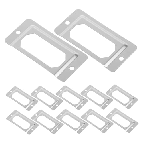PartyKindom 50 Stück Schachtel Kartenkarten -Tag -Halter Etikettenhalter Metall Etikettenrahmen Etikettenschilder vintage etikettenrahmen Metalldatei -Etiketthalter Rostfreier Stahl Silver von PartyKindom
