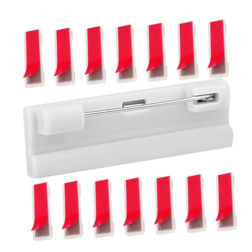 PartyKindom 50 Stück Selbstklebende Sicherheitsnadeln mit Kunststoff Adapter Weiße Klebenadeln für DIY Namensschilder Anstecker und Personalisierte Bastelprojekte von PartyKindom