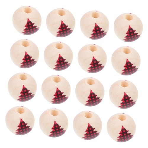 PartyKindom 50 Stück Teiliges Bunte Holzperlen für DIY Schmuck und Basteln Robuste Xmas Holzperlen mit Weihnachtsmotiven für Armbänder und Kreative Weihnachtsdeko von PartyKindom