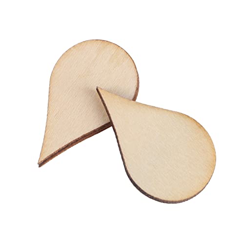 PartyKindom 50 Stück Wasserabfall Holzscheiben Fallen Ö Kiesel für holzspalter holzspachtelmasse DIY Dekoration holzchips Geschenkdekoration Tropfendekoration Wassertropfenform Bambus von PartyKindom