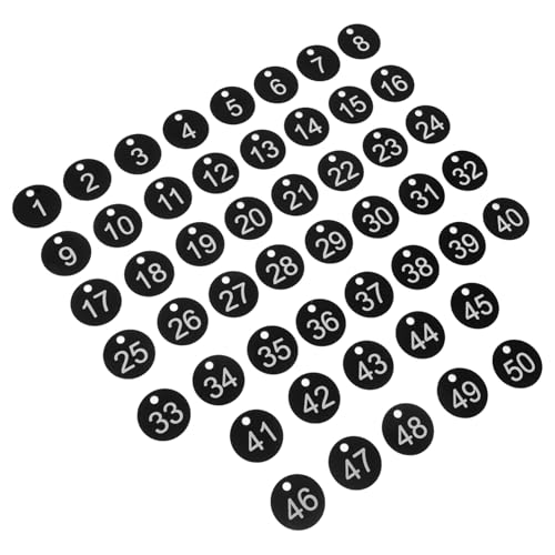 PartyKindom 50 Stück Wasserdichte Nummerntags mit Löchern Robuste Identifikationsmarker für Schlüsselorganisation Gepäckkennzeichnung PartyKindom 50 Stück Wasserdichte Nummerntags mit Löchern Robuste Identifikationsmarker für Schlüsselorganisation Gepäckkennzeichnung von PartyKindom