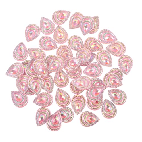PartyKindom 50 Stück Wassertropfenförmige Strasssteine DIY Dekorationszubehör für Bastelarbeiten Selbstklebende Rhinestones für Kleidung und Handwerk Zartem Rosa von PartyKindom