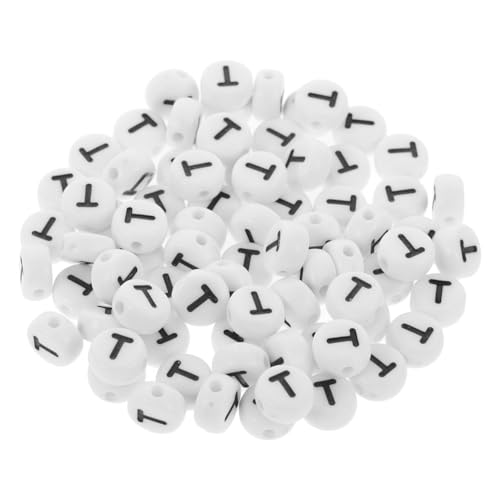 PartyKindom 500 Stück Buchstabenperlen zum Auffädeln Alphabet Beads mit Schwarzer Leichte DIY Bastelperlen für Armbänder Halsketten und Schmuckherstellung Praktische Lose Perlen von PartyKindom