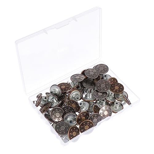 PartyKindom 50Sätze Jeansknöpfe DIY Eisenknöpfe Farben Metallknöpfe für Kleidung Modifikation und Reparatur Aufbewahrungsbox von PartyKindom