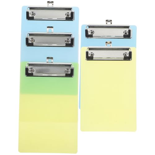 PartyKindom 5Packung Mini Transparente Zwischenablage Plastikklemmen für Notizen Tickets und Einkaufslisten Robust und Leicht für Schule Büro und Veranstaltungen von PartyKindom
