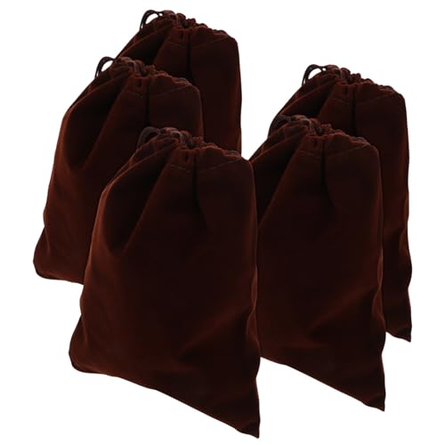 PartyKindom 5Stücke Geschenkkordelzug Taschen aus Praktische Schmucklagerungsbeutel Braun für Reisen und DIY Anwendungen von PartyKindom