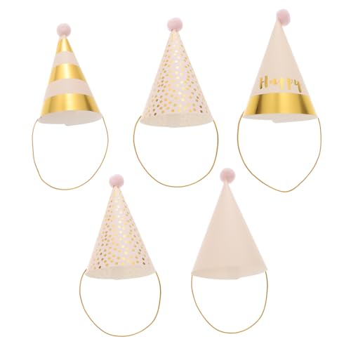 PartyKindom 5Stücke Kindergeburtstagshüte mit Fuzzy Ball Hut Dekoration für Geburtstagsfeiern Kreative Party Accessoires für Süße Fotos und Festliche von PartyKindom