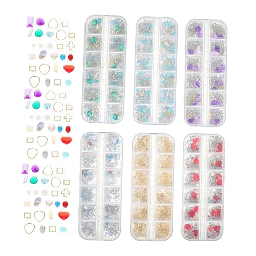PartyKindom 6 Kasten 12 Maniküre-diamant Nagel Pailletten Strasssteine Diy Maniküre Zubehör Nagelspitze Strass PartyKindom 6 Kasten 12 Maniküre-diamant Nagel Pailletten Strasssteine Diy Maniküre Zubehör Nagelspitze Strass von PartyKindom