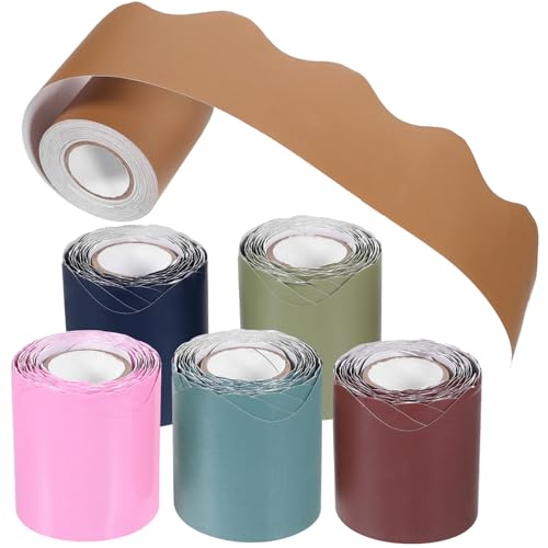 PartyKindom 6 Rollen Teiliges Abnehmbare Wasserfeste Pinnwand rahmenfolie in Reiner Farbe Dekorative Border Sticker für Klassenzimmer Büro Tafel und Fensterdekoration PartyKindom 6 Rollen Teiliges Abnehmbare Wasserfeste Pinnwand rahmenfolie in Reiner Farbe Dekorative Border Sticker für Klassenzimmer Büro Tafel und Fensterdekoration von PartyKindom
