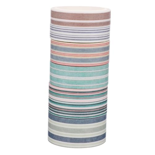 PartyKindom 6 Rollen Washi Tape Streifen Muster DIY Dekoratives Klebeband für Scrapbooking Handwerk Planer Tagebuch Gestaltung Leicht Klebend Rückstandsfrei von PartyKindom