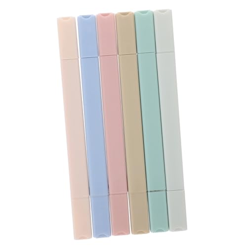 PartyKindom 6 Stück Doppelsitziger Textmarker Pack Pastellfarben Markierstifte für Schüler Lehrer und Journaling Vielseitig Einsetzbare Marker mit Langlebiger für Kreative Notizen und von PartyKindom