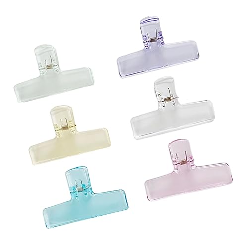 PartyKindom 6 Stück Große Binderclips Vielseitige Büroklammern für Dokumente Notizen und Papierorganisation Verschiedenen Farben Erhältlich Transparent Blau Grün Gelb von PartyKindom