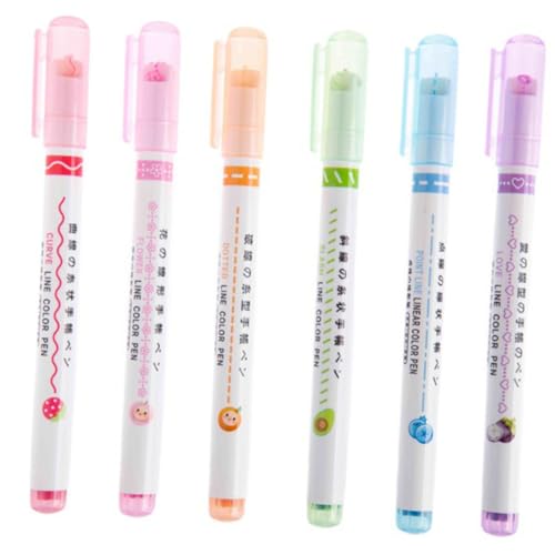 PartyKindom 6 Stück Handlettering Marker Pens für Erwachsene Schnelltrocknende Textmarker für Journaling Malen und Basteln für Scrapbooking und Kunstdesign von PartyKindom
