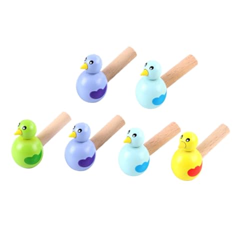 PartyKindom 6 Stück Holzpfeifen für Teiliges Cartoon Lustige Vogelpfeifen aus Holz Mitgebsel für Partys Fördert Musikinteresse und Kreatives Zufällige Farbe Zufällige Farbe von PartyKindom