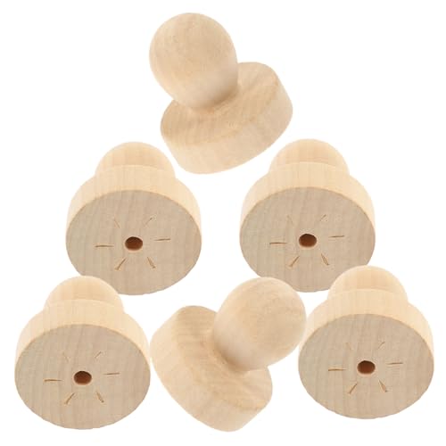 PartyKindom 6 Stück Holzstempelgriff Rund Ergonomischer Siegelgriff aus Massivholz für Umschläge Hochzeit Scrapbooking Praktischer Ersatzgriff Langlebig und Handfreundlich von PartyKindom
