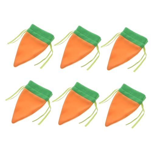 PartyKindom 6 Stück Karottenbündeltasche -karotten-kegelbeutel Osterplätzchenbeutel Geschenktüten Zu Ostern Osterbonbeutel Hasen-leckerli-tasche Frühlings-ostertüten Orange Plüschstoffe von PartyKindom