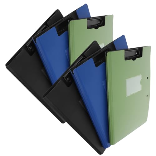 PartyKindom 6 Stück Klemmbrett Faltbare Clipboard Ordner mit Doppelclips Schwarz Grün und Dunkelblau Wasserfestes Kunststoffmaterial für Dokumente und Notizen PartyKindom 6 Stück Klemmbrett Faltbare Clipboard Ordner mit Doppelclips Schwarz Grün und Dunkelblau Wasserfestes Kunststoffmaterial für Dokumente und Notizen von PartyKindom