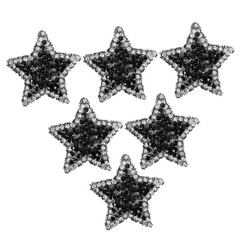 PartyKindom 6 Stück Kreative Sternform Patches mit Perlen Design Selbstklebend für DIY Bastelbedarf Vielseitig Einsetzbar für Kleidung und Accessoires von PartyKindom