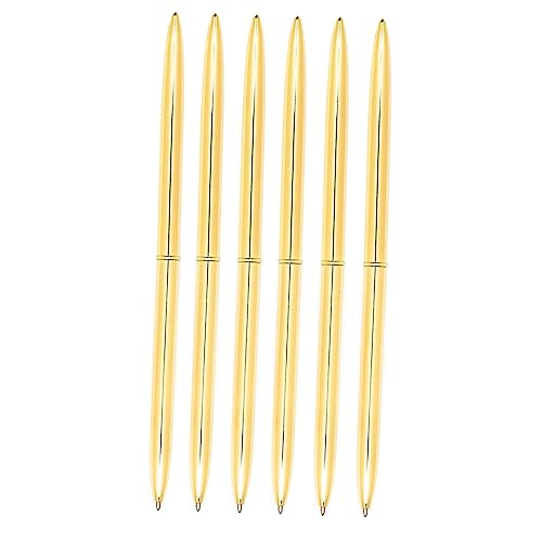 PartyKindom 6 Stück Kugelschreiber Aus Metall Schlanke Metallische Druckkugelschreiber Schlanker Kugelschreiber Blau Produkt Punkt Büro Kugelschreiber Mit Goldtinte Schreiben Tipp Golden von PartyKindom