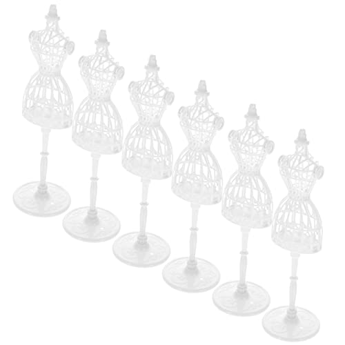 PartyKindom 6 Stück Mini Puppenständer Verstellbare Mannequins für Puppenkleidung für Puppenzubehör und DIY Dekorationen Puppenhäusern Weiß ohne Falten von PartyKindom