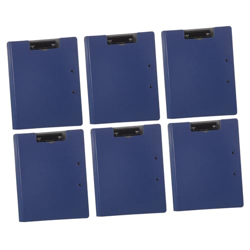PartyKindom 6 Stück Multifunktionale Klemmbrettmappe mit Doppelclip Drehbarer Dokumentenhalter Horizontal Vertikal Nutzbar Stabiles Schreibbrett für Büro und Konferenz von PartyKindom